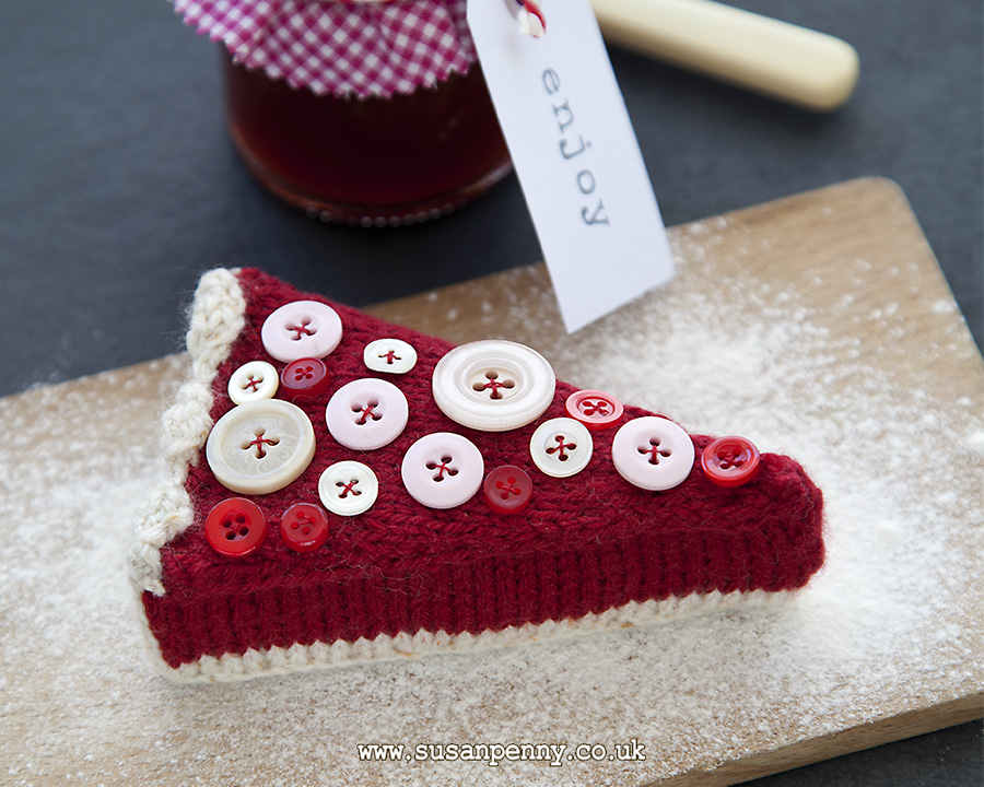 Jam Tart Slice Knitted Cake Pattern Susan Penny