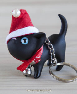 Black cat in Santa Hat
