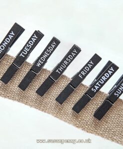 Black days of the week pegs