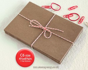 100 C6 ribbed Kraft envelopes PSS015