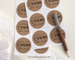 ‘I love you to the moon and back’ 60mm sticker PSS040